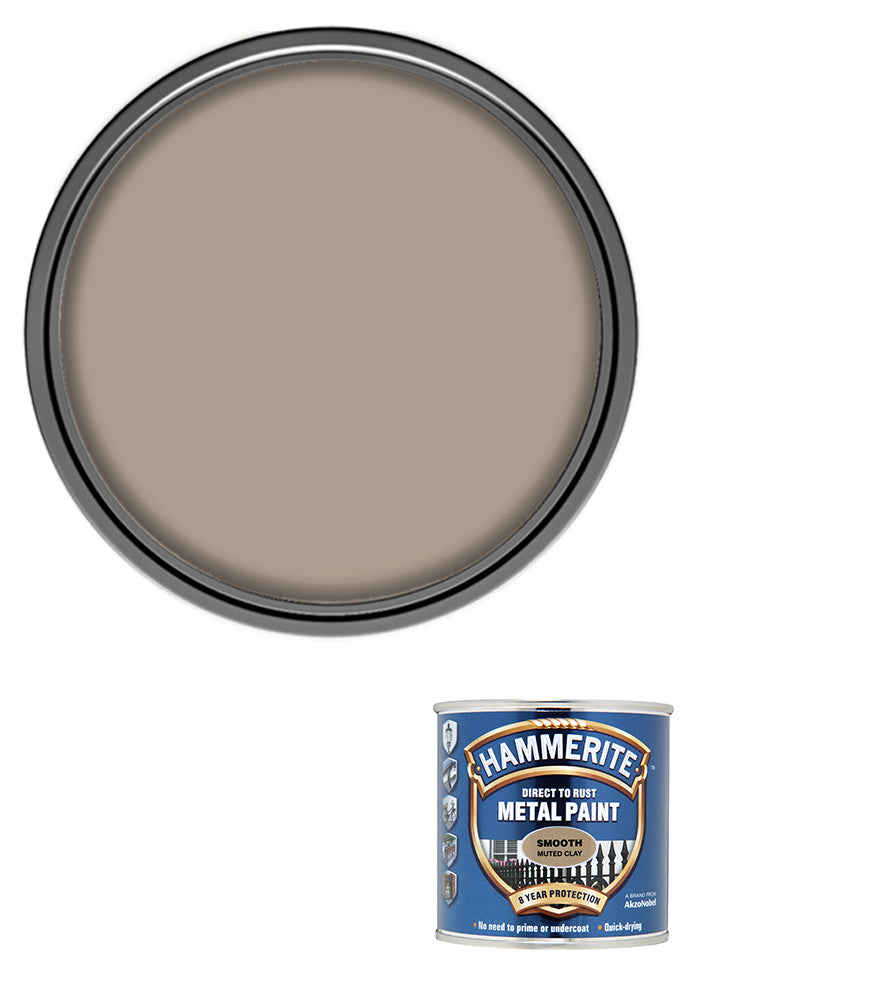 Hammerite - Smooth Direct To Rust Metal Paint - 250ML - Muted Clay