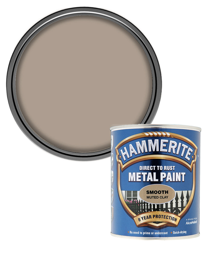 Hammerite - Smooth Direct To Rust Metal Paint - 750ML -Muted Clay