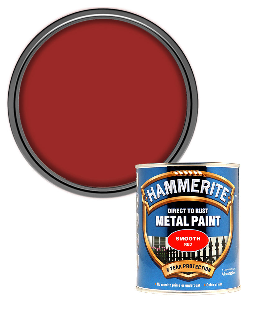 Hammerite - Smooth Direct To Rust Metal Paint - 750ML - Red