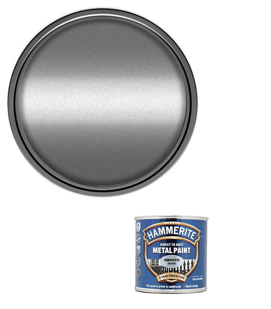 Hammerite - Smooth Direct To Rust Metal Paint - 250ML - Silver