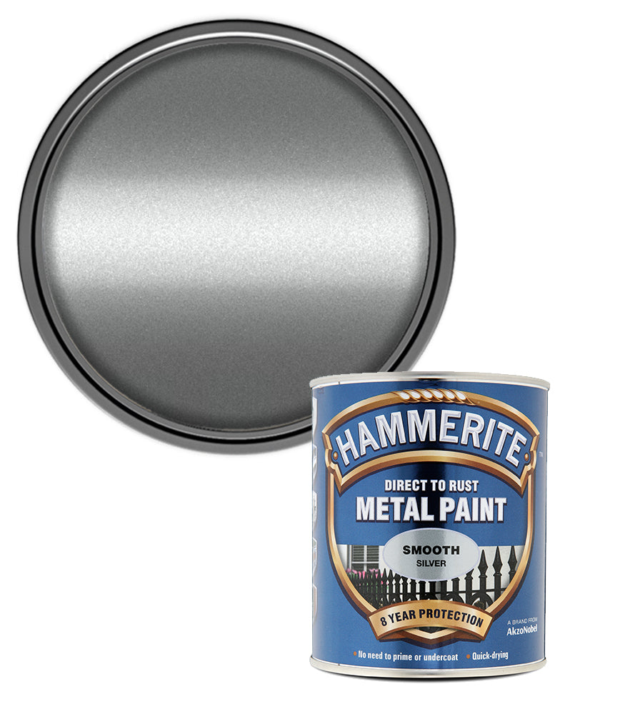 Hammerite - Smooth Direct To Rust Metal Paint - 750ML - Silver