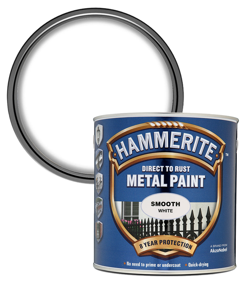 Hammerite - Smooth Direct To Rust Metal Paint - 2.5 Litres - White