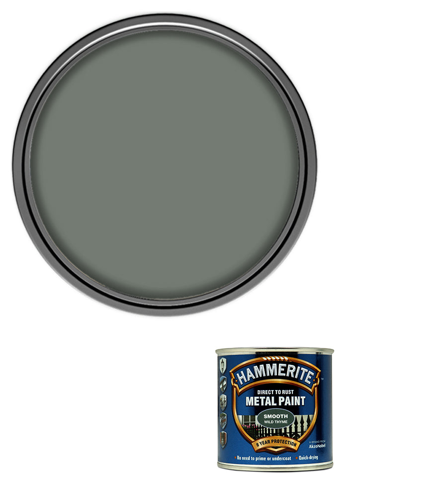 Hammerite - Smooth Direct To Rust Metal Paint - 250ML - Wild Thyme