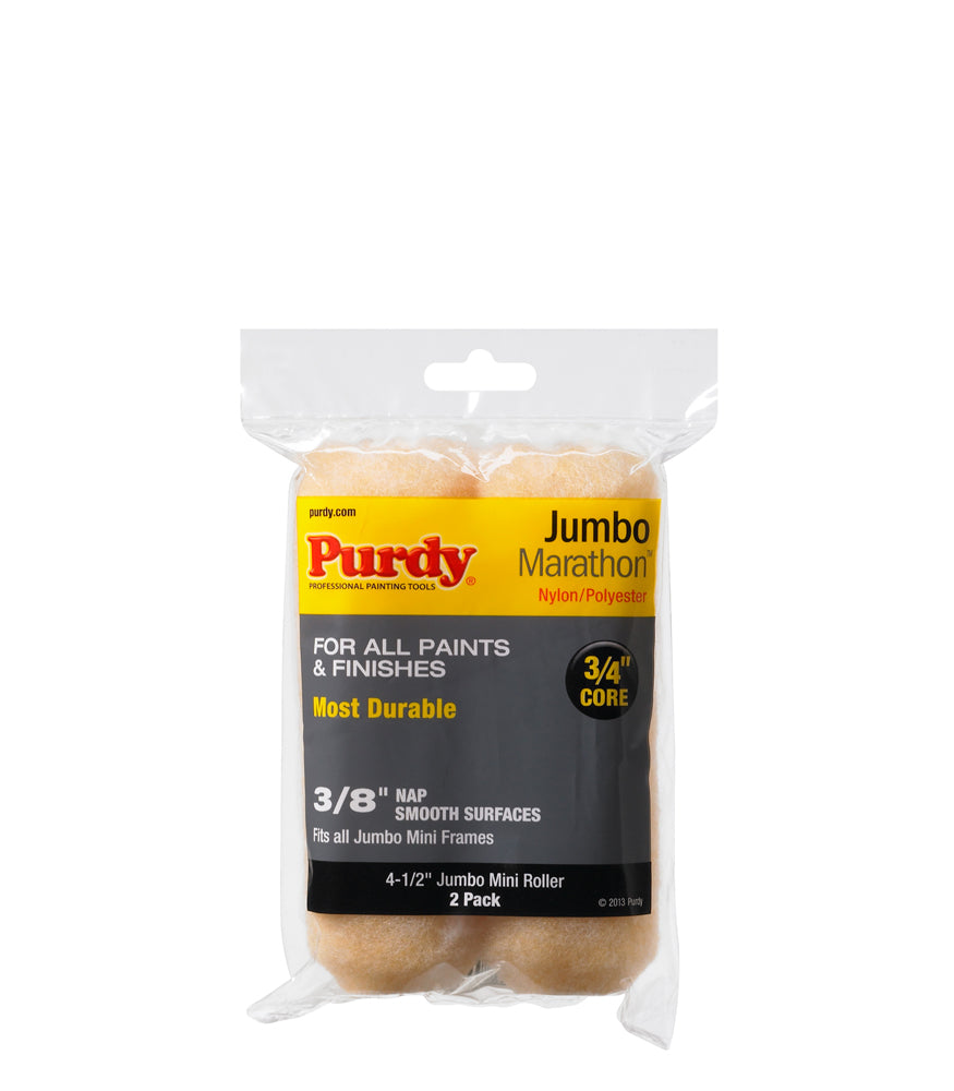 Purdy Marathon Long Pile Jumbo Mini Roller Sleeve 3/8" Nap 4.5 Inch - 2 Pack
