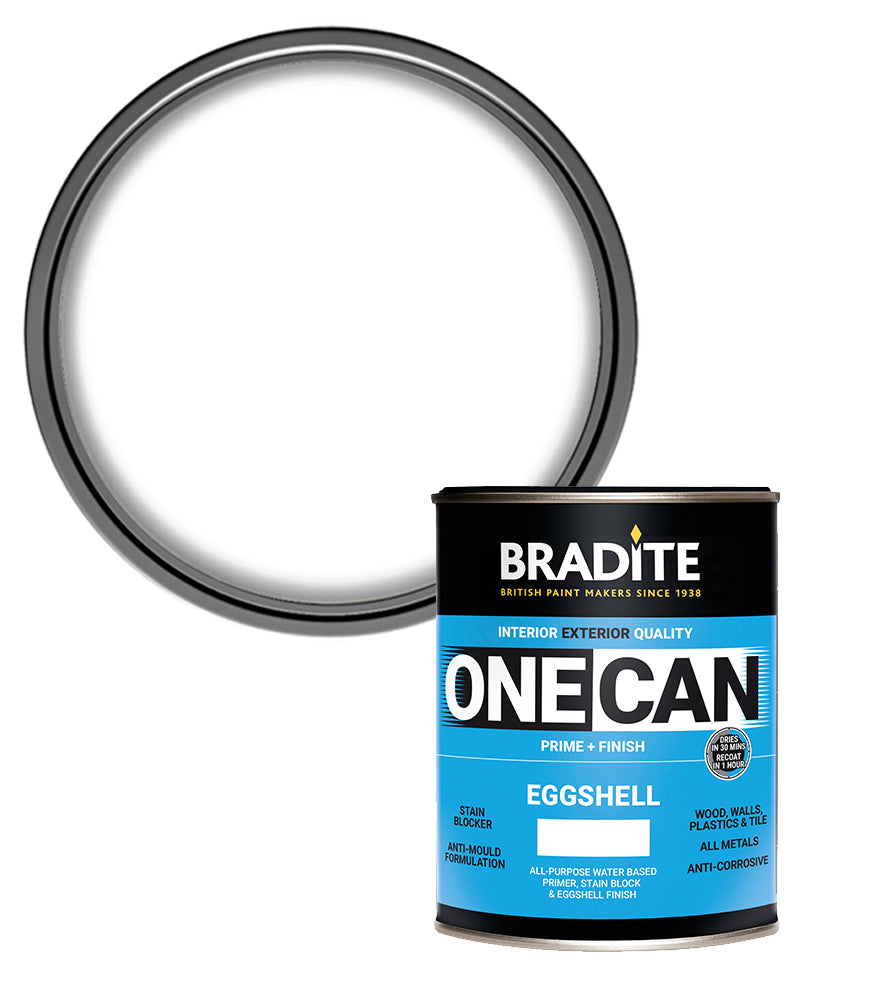 Bradite One Can Eggshell O64 Primer and Finish - White - 1L