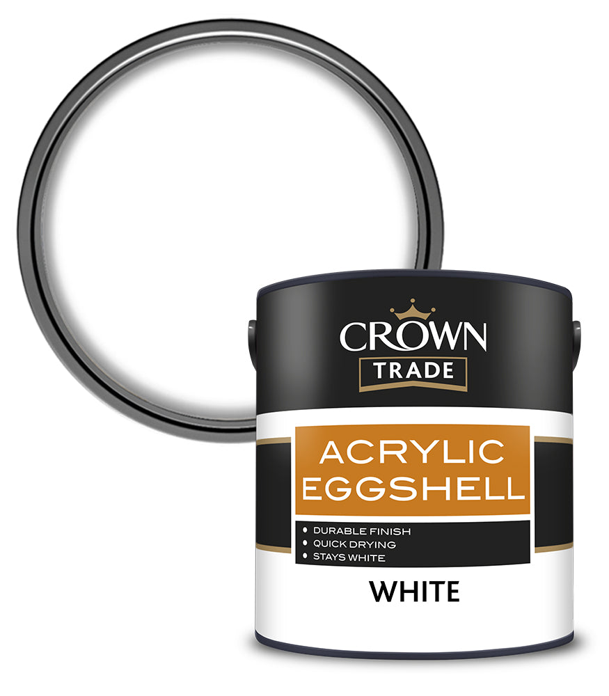 Crown Trade Acrylic Eggshell - White - 2.5L
