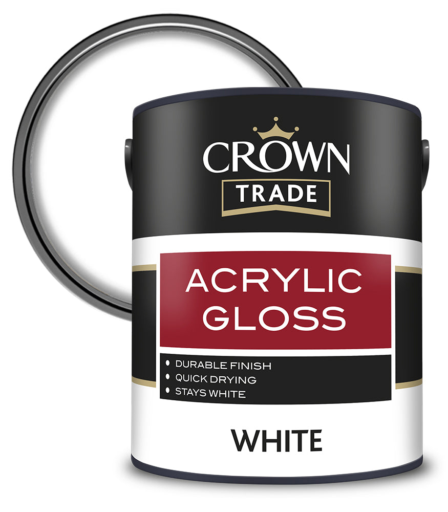Crown Trade Acrylic Gloss - White - 5L