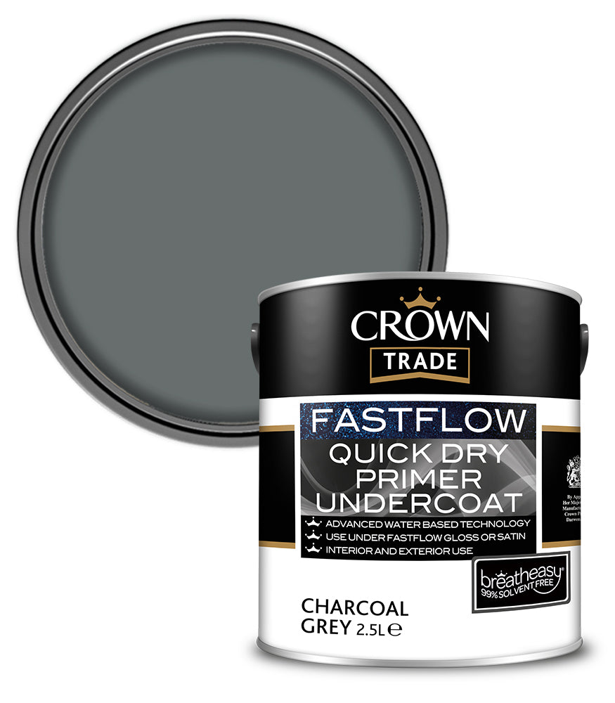Crown Trade Fastflow Quick Dry Undercoat - Charcoal Grey - 2.5L