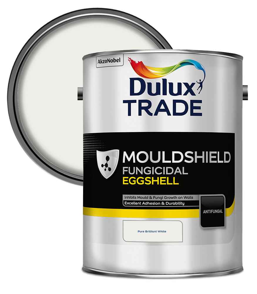 Dulux Trade Mouldshield Fungicidal Eggshell - Pure Brilliant White - 5 Litre