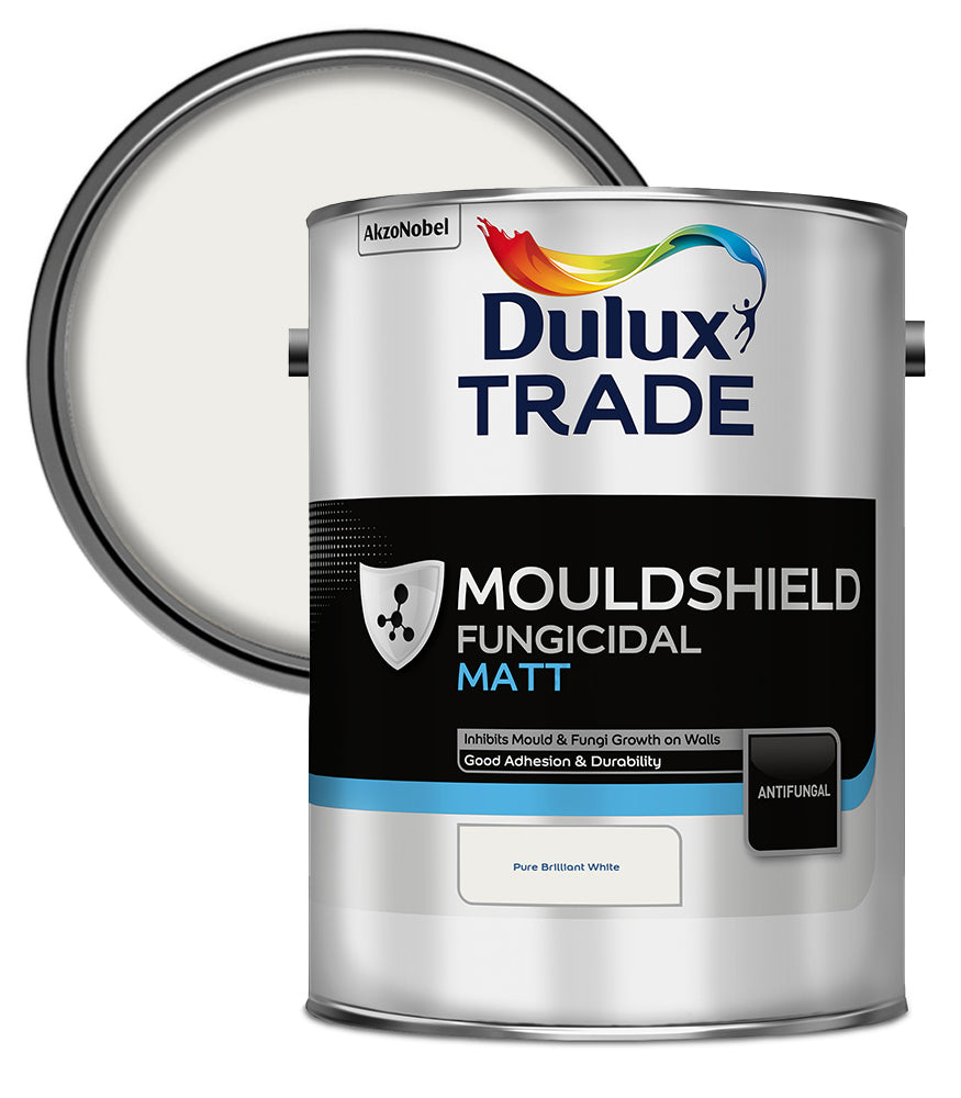 Dulux Trade Mouldshield Fungicidal Matt - Pure Brilliant White - 5 Litre