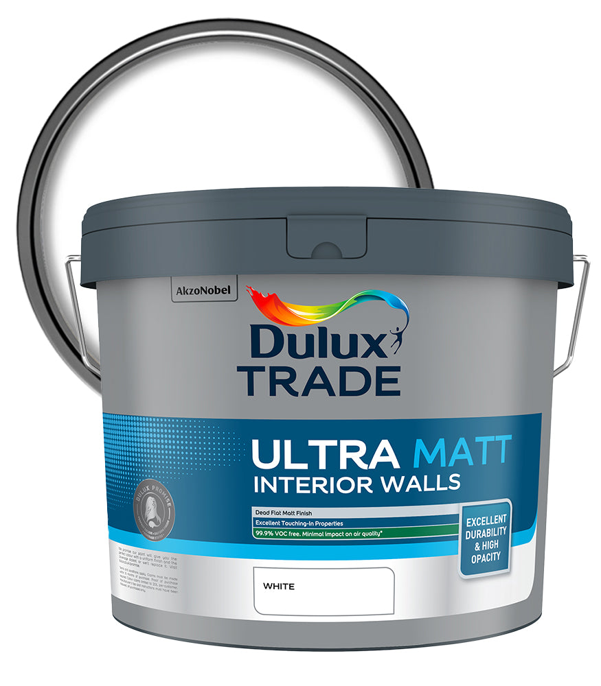 Dulux Trade Ultra Matt Interior Walls - White - 10 Litre