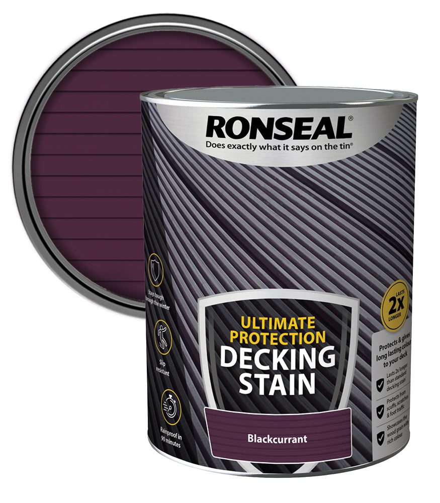 Ronseal Ultimate Decking Stain - 5L - Blackcurrent