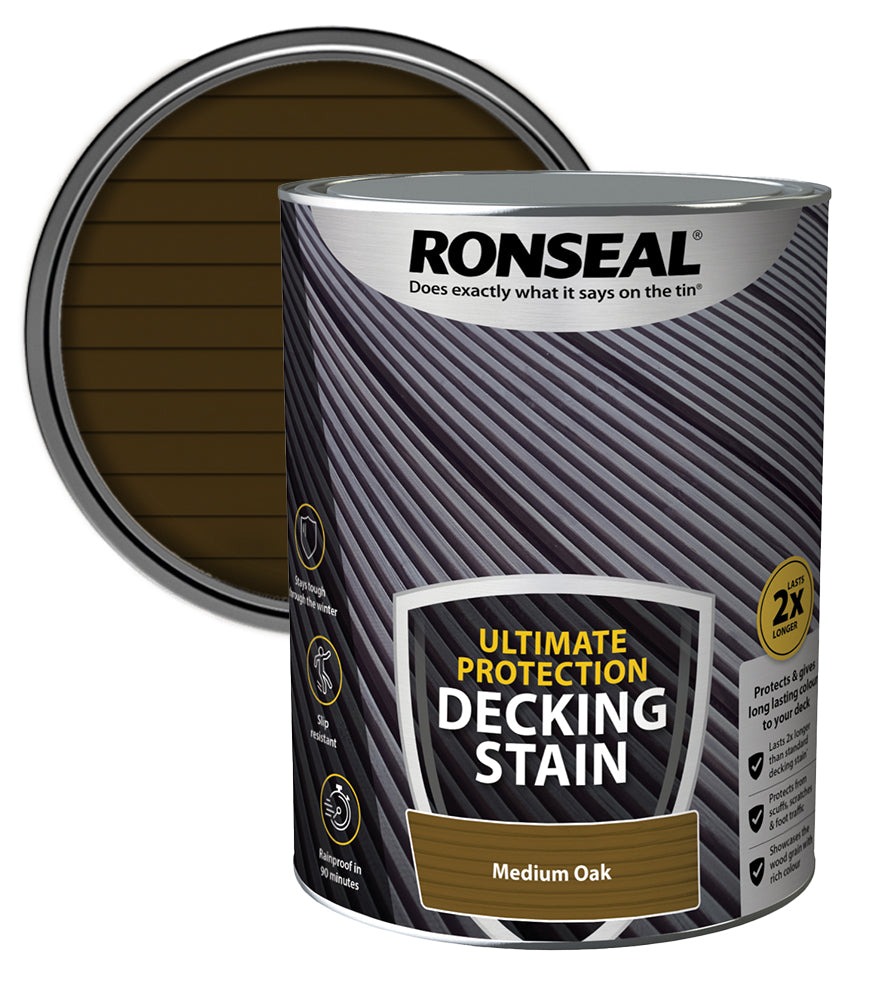 Ronseal Ultimate Decking Stain - 5L - Medium Oak