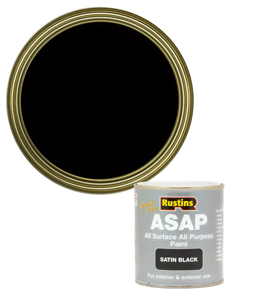 Rustins Quick Dry ASAP Paint - Black - 500ml