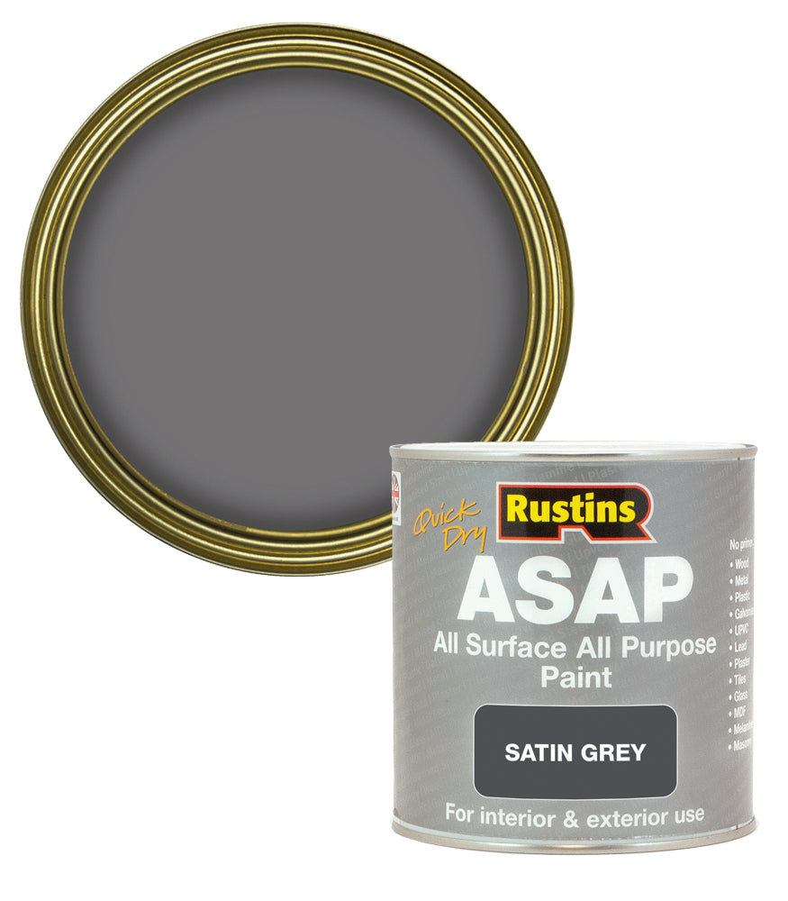 Rustins Quick Dry ASAP Paint - Grey - 1 Litre