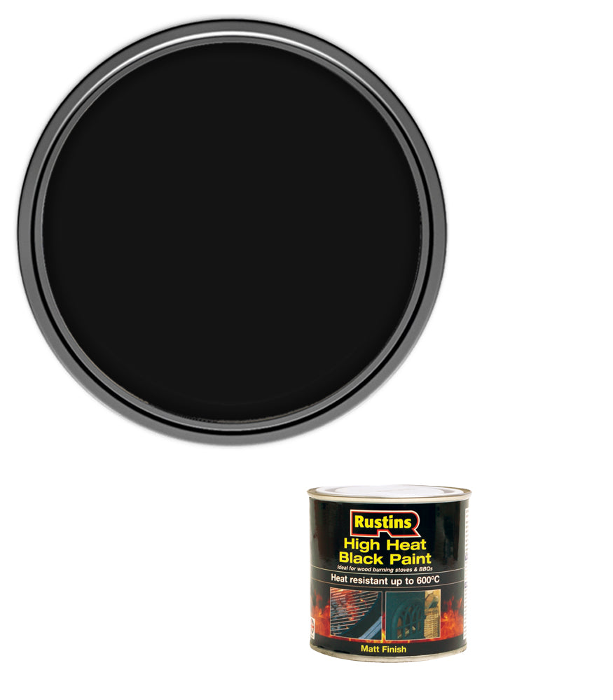 Rustins High Heat Paint Black - 250ml