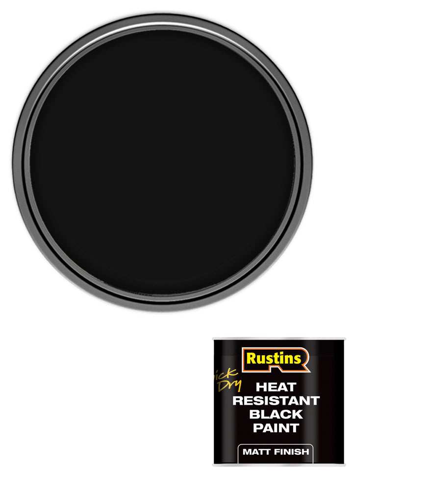 Rustins Heat Resistant Black Paint - 250ml