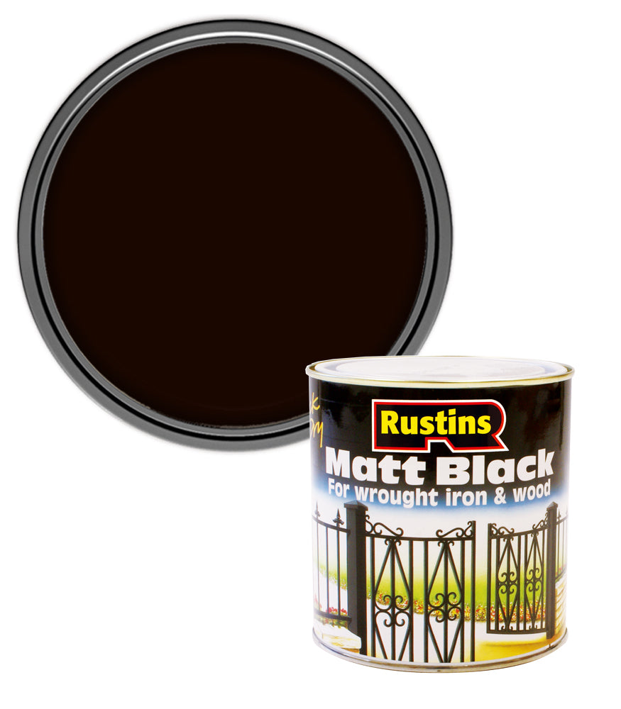 Rustins Quick Dry Matt Black Paint - 1 Litre