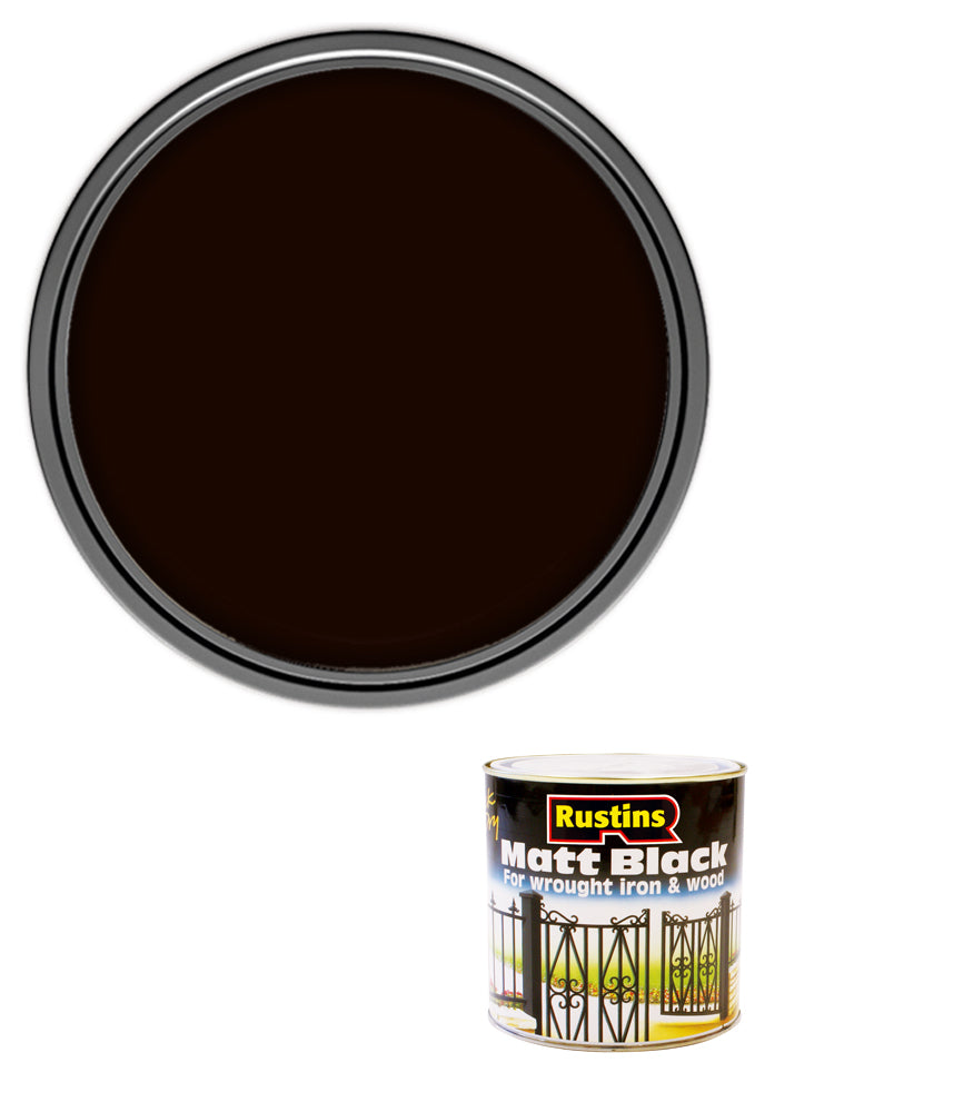 Rustins Quick Dry Matt Black Paint - 250ml