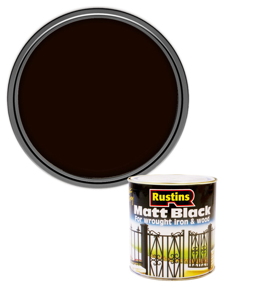 Rustins Quick Dry Matt Black Paint - 500ml
