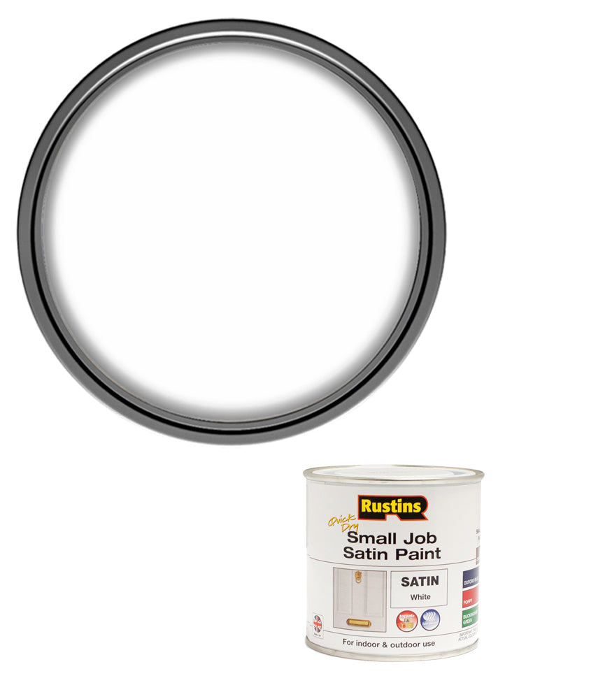 Rustins Quick Dry Small Job Paint - Satin - White - 250ml