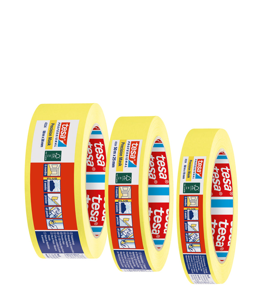 Tesa Professional 4334 Precision Mask - yellow