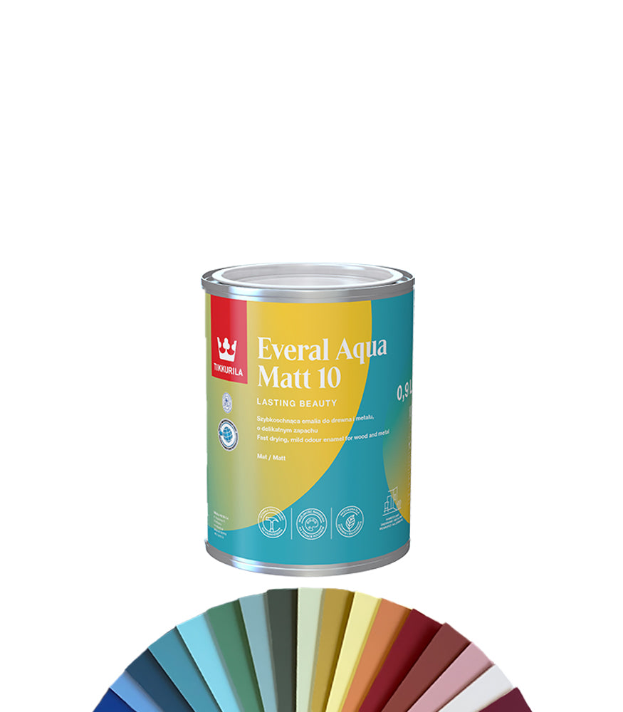 Tikkurila Everal Aqua Matt 10 - 1L - Tinted Mixed Colour