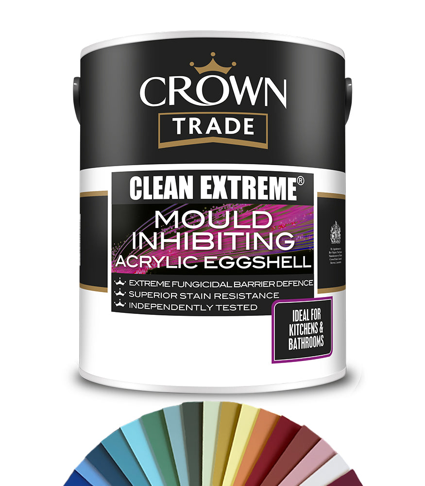 Crown Trade Clean Extreme Mould Inhibiting Acrylic Eggshell - 5L - Tinted Colour Match