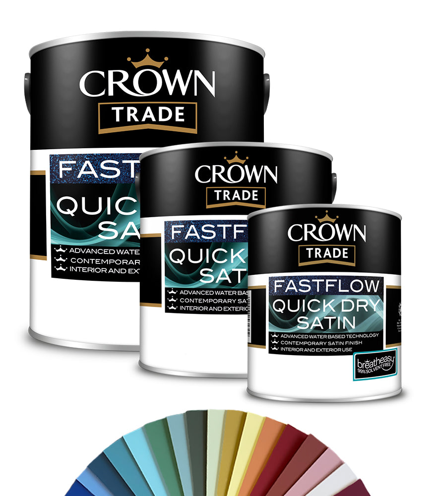 Crown Trade Fastflow Quick Dry Satin Paint - Tinted Colour Match