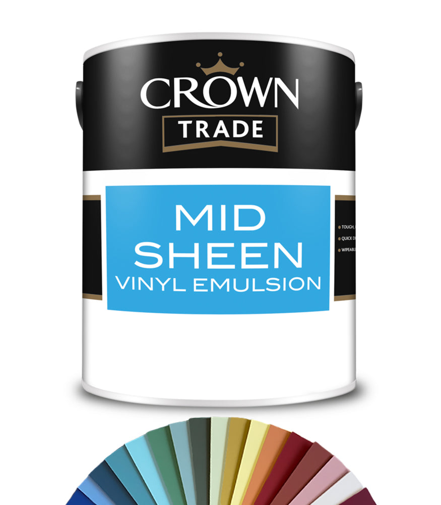 Crown Trade Vinyl Mid Sheen Emulsion - 5L - Tinted Colour Match