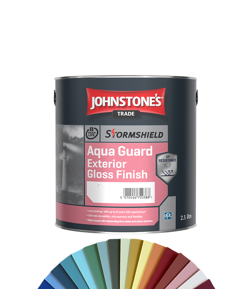Johnstone's Trade Stormshield Aqua Guard Exterior Gloss Finish Paint - 2.5L - Tinted Colour Match