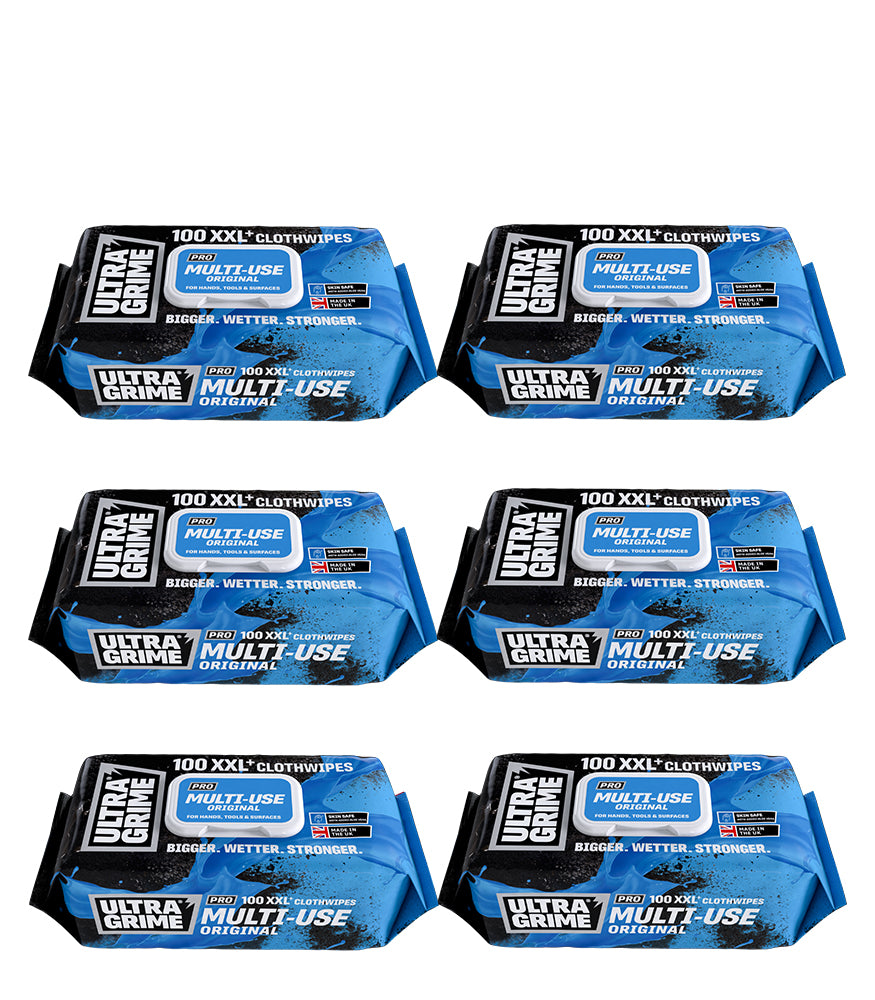 UltraGrime Multi Use XXL Cloth Wipes 100 Pack - Box of 6