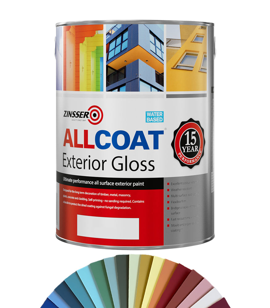 Zinsser AllCoat Exterior Gloss (Water Based) - 5 Litre - Tinted Mixed Colour