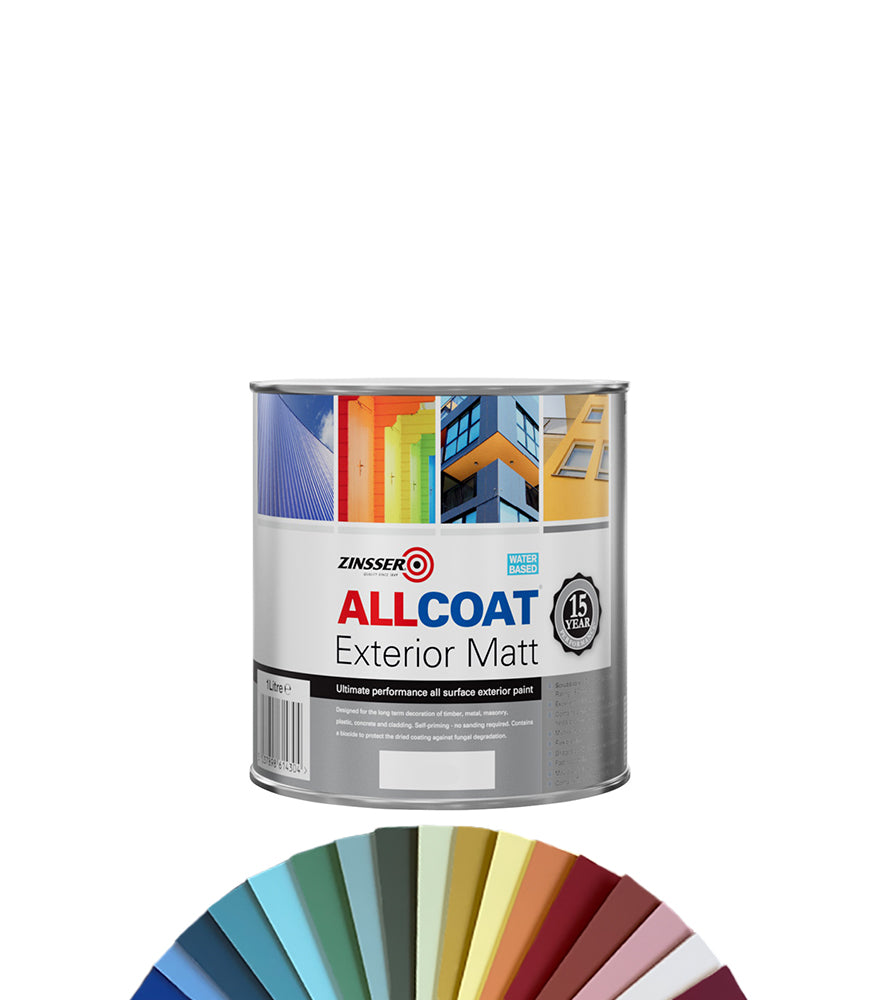 Zinsser AllCoat Exterior Matt (Water Based) - 1 Litre - Tinted Colour Match