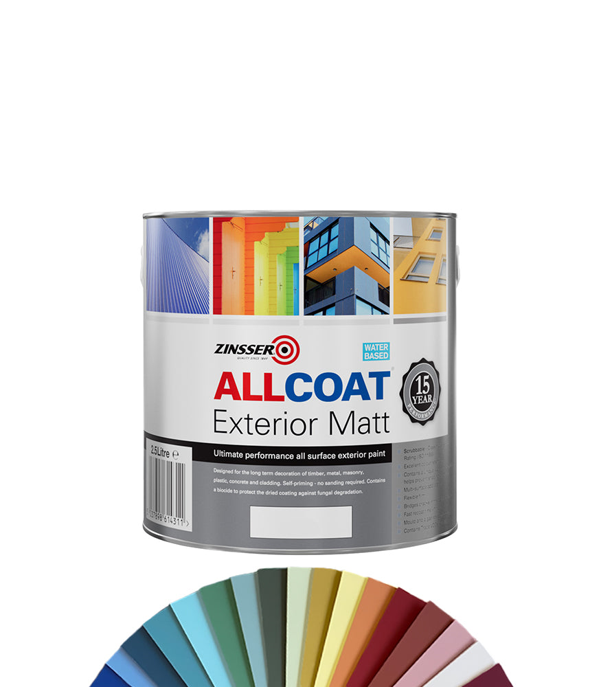 Zinsser AllCoat Exterior Matt (Water Based) - 2.5 Litre - Tinted Colour Match