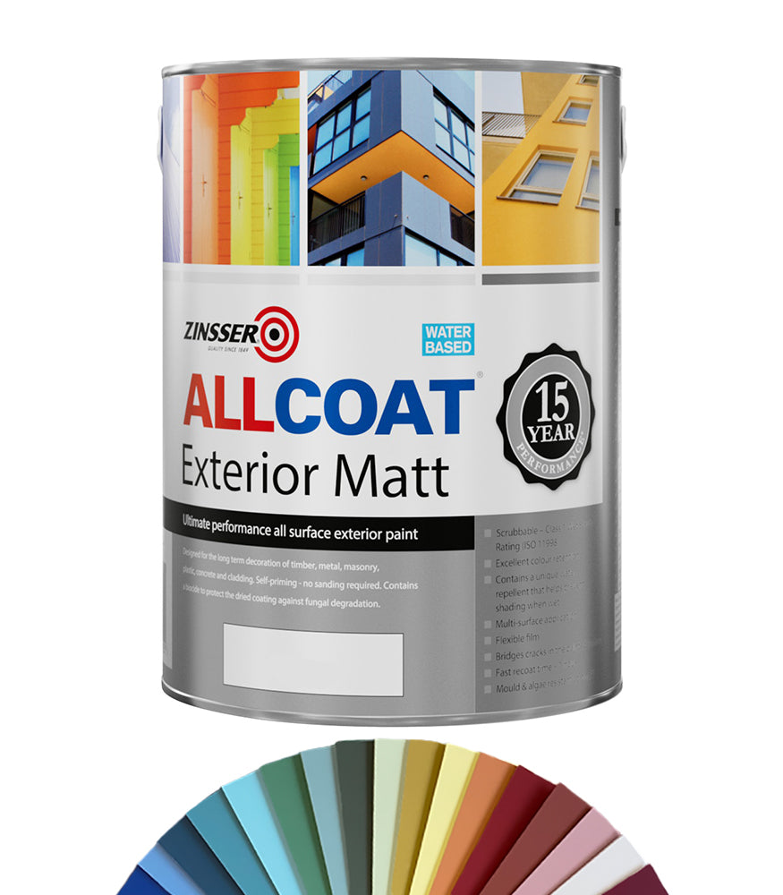 Zinsser AllCoat Exterior Matt (Water Based) - 5 Litre - Tinted Colour Match
