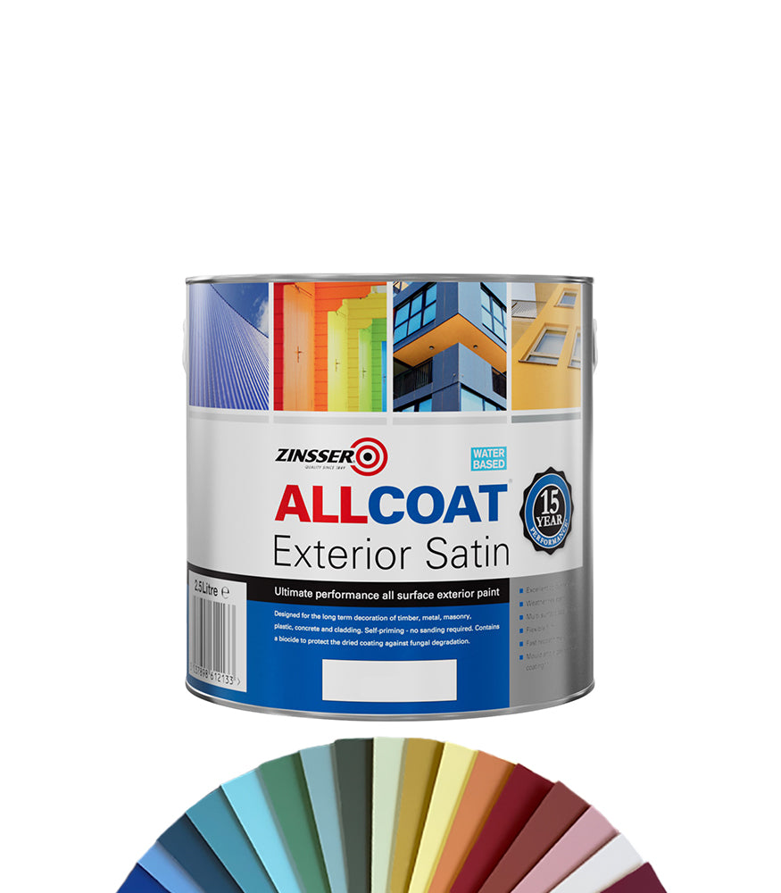 Zinsser AllCoat Exterior Satin (Water Based) - 2.5 Litre - Tinted Colour Match