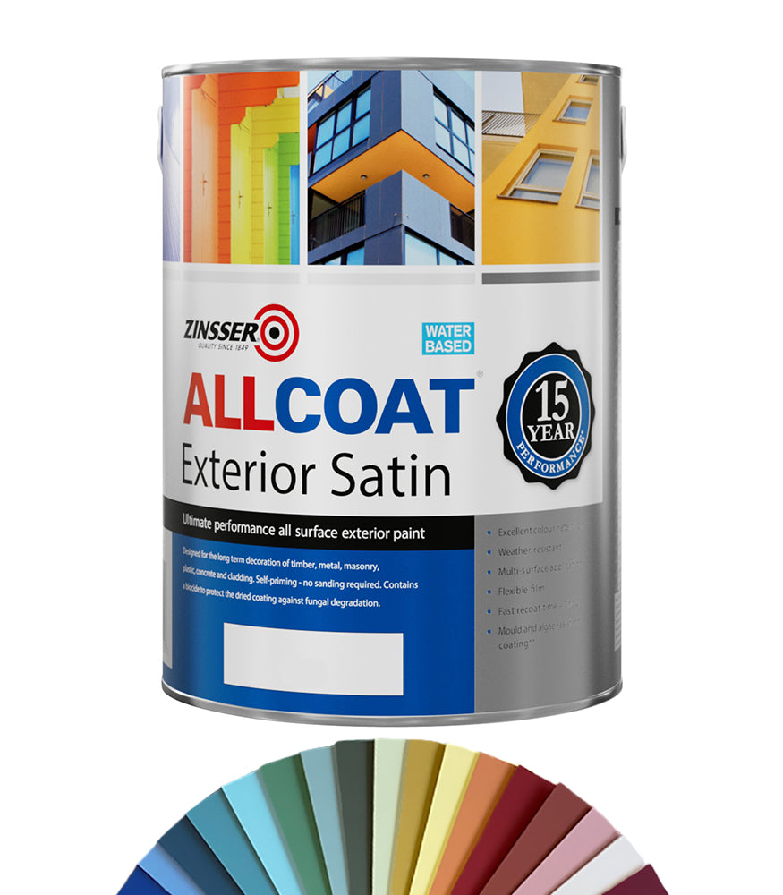 Zinsser AllCoat Exterior Satin (Water Based) - 5 Litre - Tinted Colour Match
