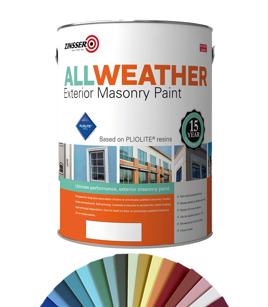 Zinsser All Weather Masonry Paint- 5 Litre - Tinted Colour Match