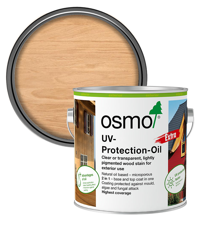 Osmo UV Protection Oil Extra - Clear - Satin with Film Protection - 2.5 Litre