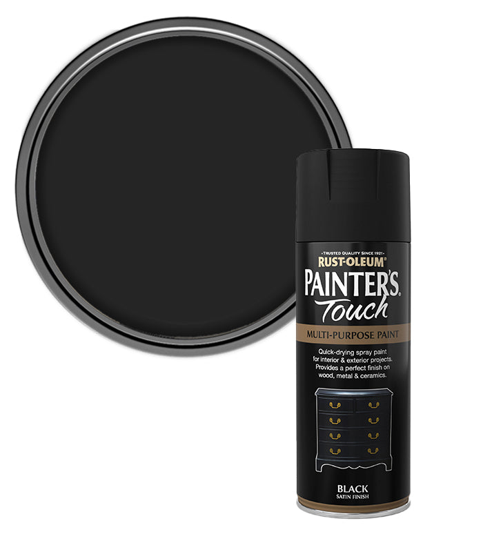 Rust-Oleum Painter’s Touch Spray Paint 400ml Satin - Black