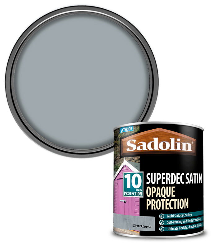 Sadolin Superdec Satin Opaque Wood Protection - Silver Coppice - 1L