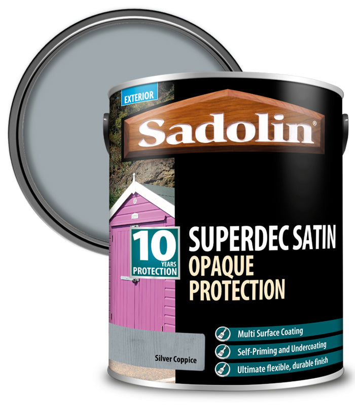 Sadolin Superdec Satin Opaque Wood Protection - Silver Coppice - 5L