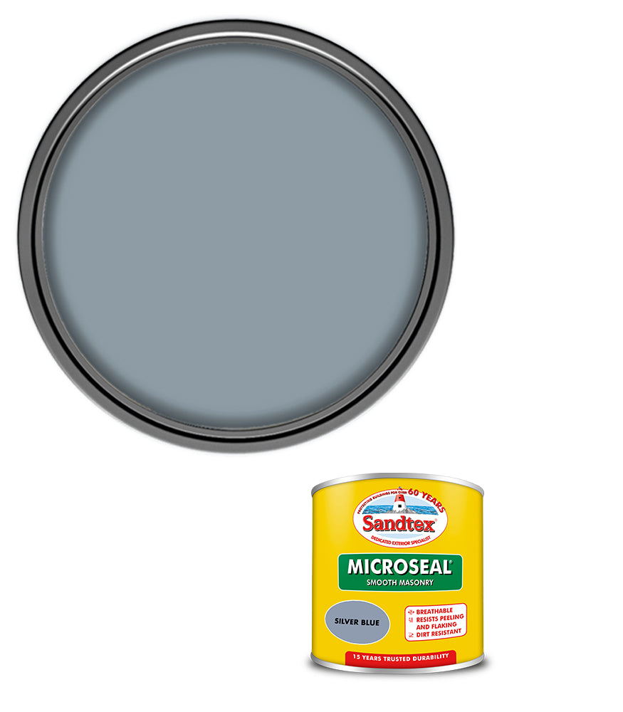 Sandtex 15 Year Microseal Smooth Masonry - Silver Blue - 150ml