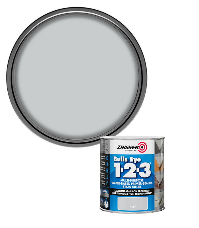 Zinsser Bulls Eye 1-2-3 - Primer-sealer - Stain Killer - 500ml - Grey