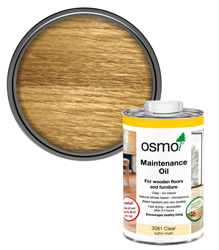 Osmo Maintenance Oil - Clear- Satin - 1 Litre