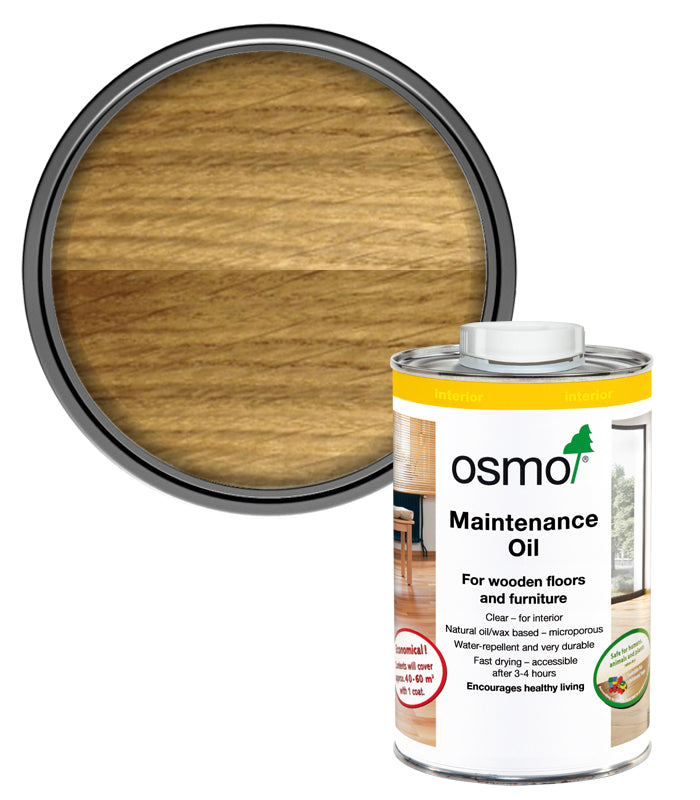 Osmo Maintenance Oil - Clear- Semi-Matt (Anti-Slip) R9 - 1 Litre