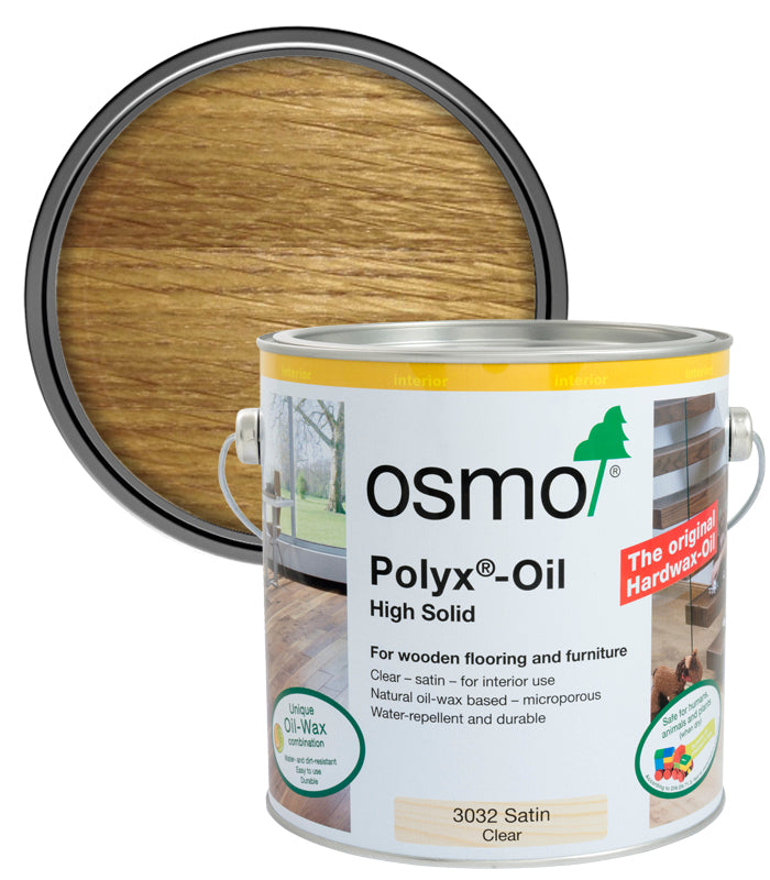 Osmo Polyx Hard Wax Oil - Clear - Satin - 2.5 Litre