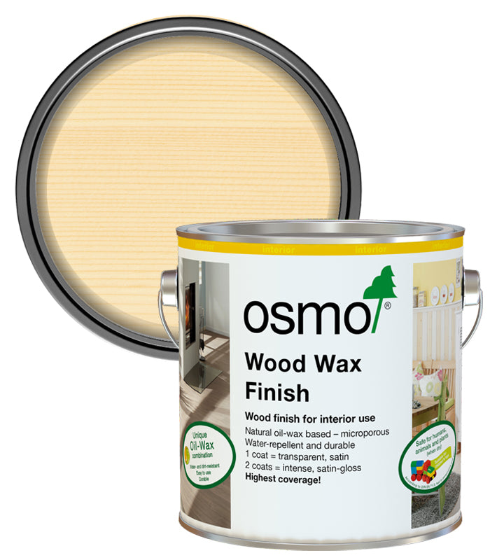 Osmo Wood Wax Finish Satin - Clear - 2.5 Litre
