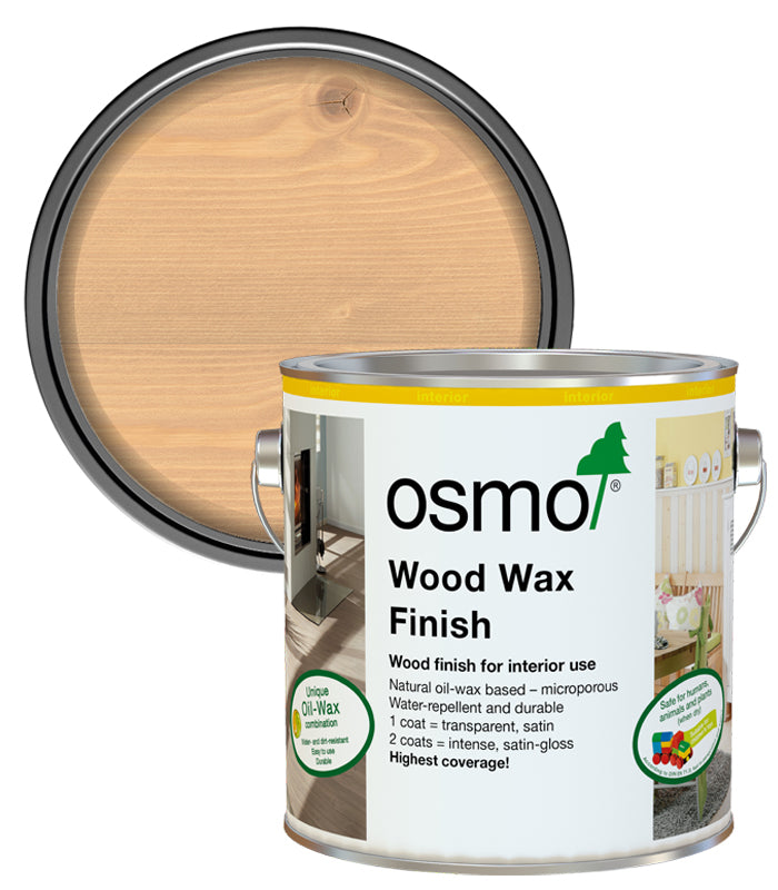 Osmo Wood Wax Finish Satin - Light Steamed Beech - 2.5 Litre